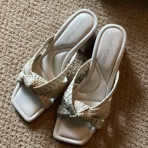 Marc Fisher Women's Cream Woven Sandals